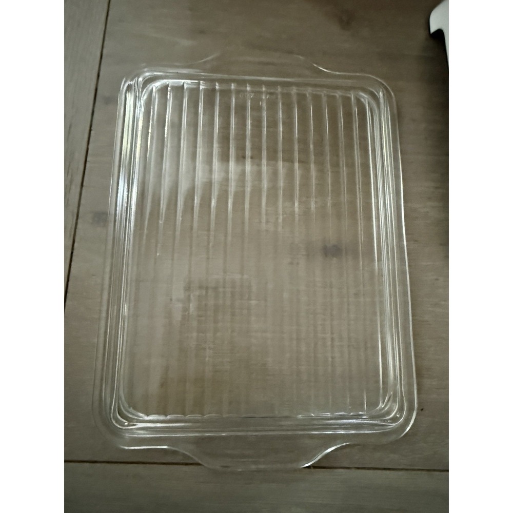 Pyrex 503-C LID ONLY Ribbed Glass  Handles Refrigerator Dish Cover
